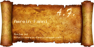 Amrein Fanni névjegykártya