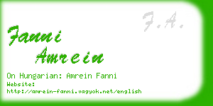 fanni amrein business card